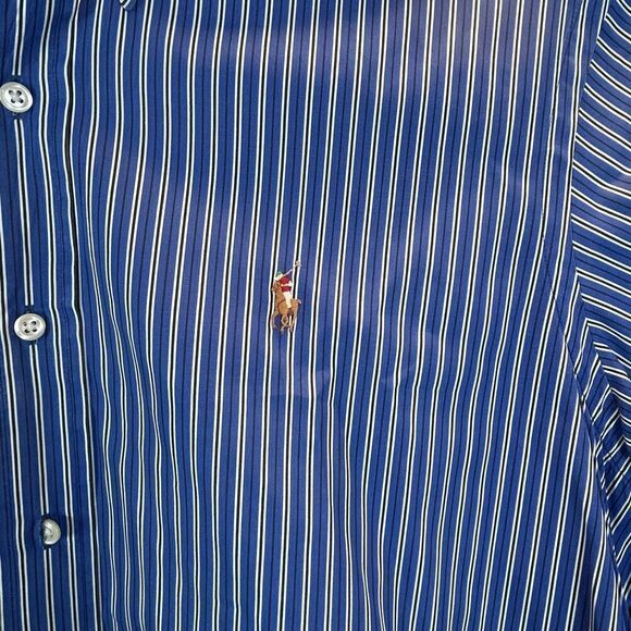 Ralph Lauren Long Sleeve Striped XL Custom Fit Blue Black - Picture 4 of 4